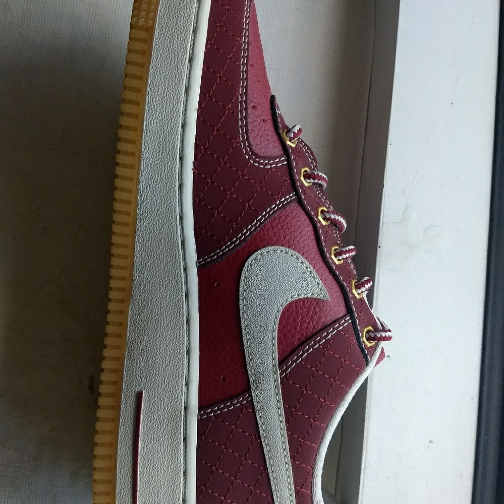 Maroon and white Air Force 1